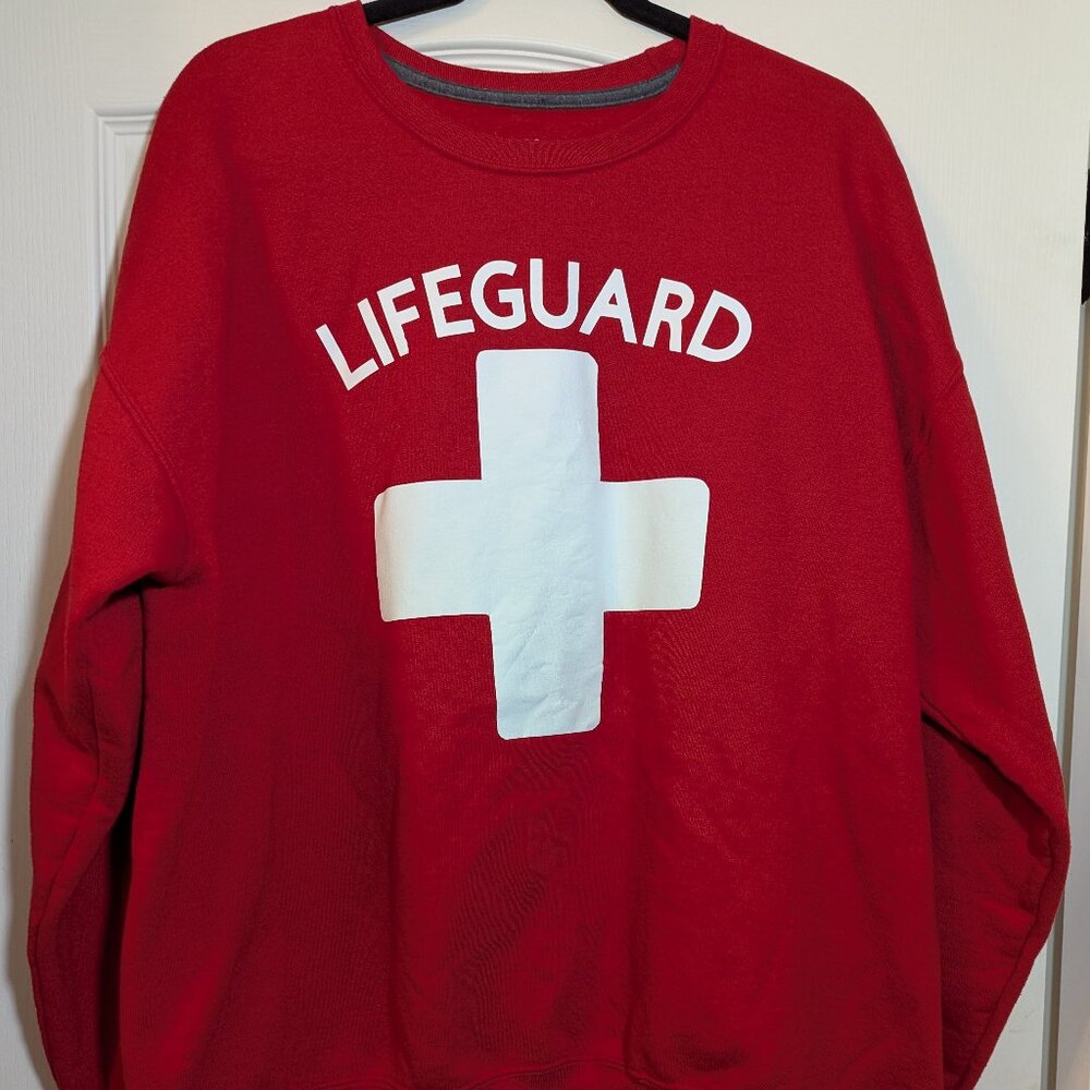 Life Guard Red Sweatshirt w Discounted Shipping